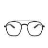 Sonnenbrille Retro Mode Doppelstrahl Quadrat Myopie Gläser für Männer Frauen Anti Blaues Licht Schwarz Transparent Finish Rezept Brillen DHN6Y