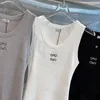 Débardeur tricoté Sexy pour femmes, t-shirt brodé de styliste, Camisole sans manches, respirant, pull de Sport, gilet de Yoga