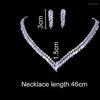 Halskette Ohrringe Set Smvp Luxus Shinny Cut Kubikzircon Klar Für Bräute Frauen Mode Weißes Hochzeitskleid