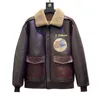 B29 Saipan Sheepskin Jackets Brown A2 Flight Suit Fur in One 기름 왁싱 말 가죽