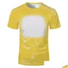 Party Favor Sublimation T-shirt vierge avant blanchi polyester à manches courtes Tye Dye Tee Tops pour bricolage impression par transfert thermique Adts Ki Dhork