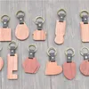 11 Form Personlig trägnyckelkedjan Handgjorda tomma trä Keychain Diy Craft Keyring -gåva för Father Mothers Day Creative Present Drop Deli