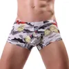 Calzoncillos Ropa interior sexy para hombre Calzoncillos bóxer elásticos que absorben todas las estaciones Troncos de bikini Calzoncillos planos con estampado ligero