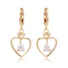 Dangle Earrings 2023 Heart For Women Big Shape Crystal Gold Large Austrian Crystals Jewellery