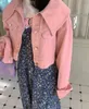 Vestes Femmes Bleu Poupée Collier Jeans Vestes Pour Femmes Streetwear Vintage Coréen Vêtements Casual Y2k Tops Mode Doux Rose Denim Manteau Simple 230912