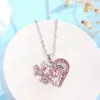 Shining Crystal Butterfly Heart Pendant Necklace for Women Letter I LOVE YOU Couple Lovers Gifts Fashion Jewelry Accessories