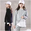 Conjuntos de ropa Conjunto de niñas adolescentes 2021 Primavera suelta camiseta de manga larga pantalones de pierna ancha 2 PCS Traje para niños Traje de chándal 14 y Trajes para niños Dhruw