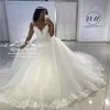 Princess Ball klänning Vintage Lace Wedding Dresses 2020 Applicies Sequined Pärled Plus Size Vestido de Novia Gelinlik TrouwJurk Brida295J