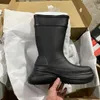 مصمم نساء أحذية التمهيد المطر المطاط الشتاء منصة Rainboots منصة الكاحل على نصف اللون الأسود الأسود الخضراء البؤرية في الهواء الطلق التمساحات الفاخرة في الهواء الطلق