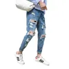 Top qualità 2020 Distressed mendicante jeans maschio gigante buco strappato bei piedi maschili hip hop streetweat cowboy harem pantaloni da uomo LJ200260a