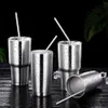 Reusable Stainless Steel Metal Straws with Case Long Drinking Straws for 30 oz and 20 oz Tumblers Dishwasher Safe