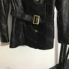 Piel para hombre Piel sintética 23ss chaqueta de cuero para mujer ropa de diseñador para mujer Cinturón con hebilla de oro personalizado 100 chaqueta de cuero de piel de oveja importada con bolsa para polvo Ropa de mujer L