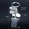 Keychains Tassel Crystal Stainless Steel Key Chains For Women Black Enamel Jewelry Gift Llaveros Para Mujer K77774S07