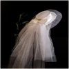 Chapeaux larges chapeaux seau haut de gamme blanc chapeau de mariée français exquis mode studio po shoot accessoires 221119 livraison directe foulards Glo Dhxnl