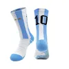 Herrstrumpor 2Pair Number Football Socks Non Slip Handduk Botten Mid Tube Team Training Outdoor Running 230912