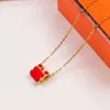 High Luxury Necklace Designer Letter Women Fashion Enamel Pendant 18k Gold Classic Christmas Valentines Day Jewelry Gift