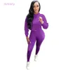 Womens Hoodies Tracksuits New Fashion Casual Solid Two Piece Pants Set Shirt Topps Trousers Passar For Woman Outfits