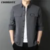 Camisas casuales para hombres COODRONY Marca Primavera Otoño Alta Calidad Streetwear Estilo de moda Big Pocket 100 Algodón Camisa de manga larga Hombres Ropa C6112 230912