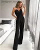 Womens Jumpsuits Rompers Femmes Combinaisons Barboteuses Combinaisons pour Femmes Combinaisons Sexy Sans Bretelles Mince Bureau Dame Élégant Chic Sans Manches Noir Blanc Rouge Casual Rom