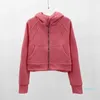 2023- Scuba Hoodies Women's Yoga Outfits Sports Leisure Full Zip Jacket Plush Hoodie Gym Clothes