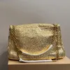 Designerskie cekiny jamie duża torba na ramię Messenger France luksusowa marka y Nappa skórzana pikowane srebrne torby krzyżowe Lady Cross Body Sain Pasek Złota torebka