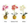 Decoratieve Bloemen Kunstbloem Langdurige Phalaenopsis Bonsai Met Bladeren Kunstmatige Orchidee Kantoor Bruiloft In Pot Home Decor