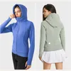 LU LU LEMONS Brand Womens Exercise Fiess Wear Yoga Outfit Hoodies Sportswear Outer Jackets Outdoor Apparel Casual Adult Running Long Sleeve Hooded