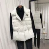 23ss Vêtements de créateurs Parka en duvet de canard blanc pour femme Gilet en duvet matelassé avec poche chaude Veste d'hiver à capuche longue pour femme Vêtements de rue en plein air