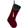 Dekoracje świąteczne Red Green Veet Stocking z Tassel Decoration Socks Nowy arrvial Zestaw 2 szt. 266f Drop dostawa domowy ogród festki dhbzc