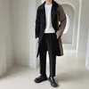 Men's Trench Coats FEWQ Light Mature Highend Medium Length Loose Fitting Korean Fashion Coat Windbreaker 2023 Contrast Male 24X1597 230912