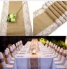 Camino de mesa 1 Uds. 0 275cm textil para el hogar encaje de arpillera Vintage yute natural fiesta campestre decoración de boda de calidad superior