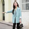 Garnitury damskie 2023 Fashion Blazer Coat Spring Classic Office swobodne kurtki koreańskie luźne prace noszenie znoszenia pod względem obowiązywania elegancka elegancka kurtka marynarska