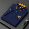 Polos hommes Haute qualité hommes pur coton brodé polo chemise 2023 été haut de gamme affaires loisirs sport revers à manches courtes Tshi 230912