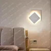 Lampade da parete Lampada a LED rotonda quadrata per camera da letto Luci del soggiorno Girevoli a 360 gradi Apparecchi in metallo Panited bianco o nero da 9w