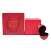 Jewelry Pouches Necklace Storage Box Romantic Rose-shaped Gift With Double Doors Valentine's Day Present Organizer Not