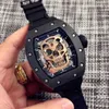 Milles Watch Richardmile Relojes Negocios Ocio Cerámica Esqueleto Rectángulo Hueco Dominante Hombres Completamente Automático Cinta Mecánica Glow Tide frj