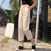 Pantalon pour femmes à crampon élastique haute taille d'été décontracté filles coréen haren pant