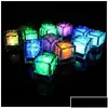 Party Decoration Aoto Colors Mini Romantic Luminous Artificial Ice Cube Flash Led Light Christ Supplies Drop Delivery Home Garden Fest DHQ45