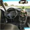 Car Mounted Rearview Mirror Simation Green Apple Potted Decoration Plant Cloghet Hanging Basket For W3D1 Drop Delivery Dhx7G
