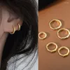 Pendientes de aro de Plata de Ley 925 con temperamento, moda coreana, regalo de hueso del oído para mujer, joyería de diseño dorado de lujo