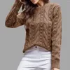 Maglioni da donna Maglione lavorato a maglia a maniche lunghe casual alla moda da donna Top pullover leggero abbinato a colori