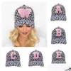 26 Letters Leopard Ponytail Cap Criss Cross Messy Bun Hatts Brodery Washed Cotton Snapback Caps Casual Summer Tie-Dye Outdoor Hat For Wome