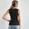 Tanks pour femmes Sexy en forme de U Sans manches Y2k Tops Summer Casual Rib Treer Top Blanc Black Black Busttier Camisole Sport Femme Fitness Vest