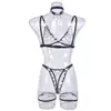 Set sexy Lingerie sensuale Fasciatura Set di slip in pizzo trasparente Abiti erotici 4 pezzi Intimo intimo sexy delicato senza soluzione di continuità 230808