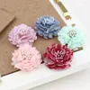 Hårklipp 20st/Lot 30mm Handgjorda flatback Chiffon Flower Patch Fit Girls Smycken Elastic Band Garment Shoes Diy