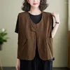 Damesvesten 2023 Aankomst Korea Safari Stijl Losse Zomer Herfst Uitloper Vest Chique Meisjesmode Dames Lente Casual Korte Kleding