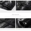 Giacca da uomo in pelle finta autunno inverno caldo pile versione coreana colletto alla coreana sottile PU moda maschile versatile cappotti da motociclista 230912
