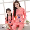 Kadın uyku salonu bebek pijamaları aile eşleşen pijama takım elbise sonbahar kış uzun kolu anne ve kızı kıyafetler polka dot ropa mama e hija 201104l230913