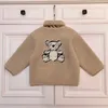 designer baby Warm Coats fashion Lambhair Kids Jacket Size 80-120 CM Long sleeved lapel Autumn overcoat for boys girl Sep10