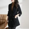 Mélanges de laine pour femmes Mode coréenne Automne et hiver Tempérament élégant Mode Slim Chic Bureau formel Double face Cachemire Tweed Veste Femme 230912
